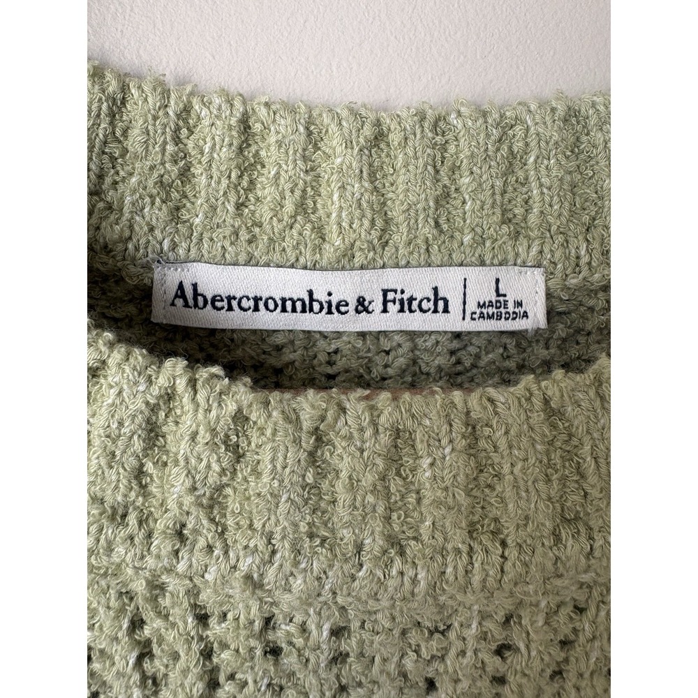 Abercrombie & Fitch Green Knit Sweater Sleeveless Top Women's Size Large - Picture 3 of 5